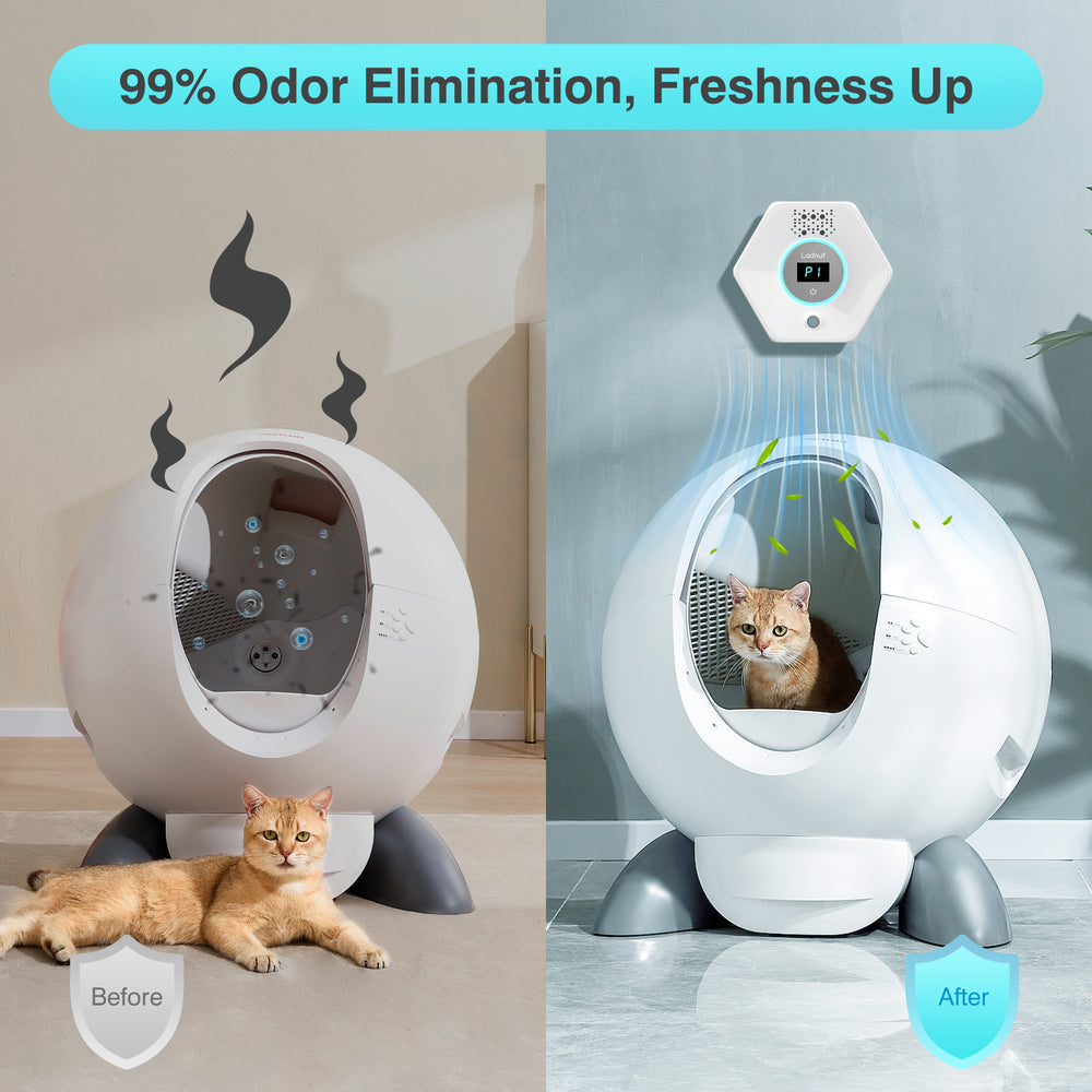Cat Litter Odor Deodorizer — Ozone & Negative Ion Air Freshener with Smart Sensor