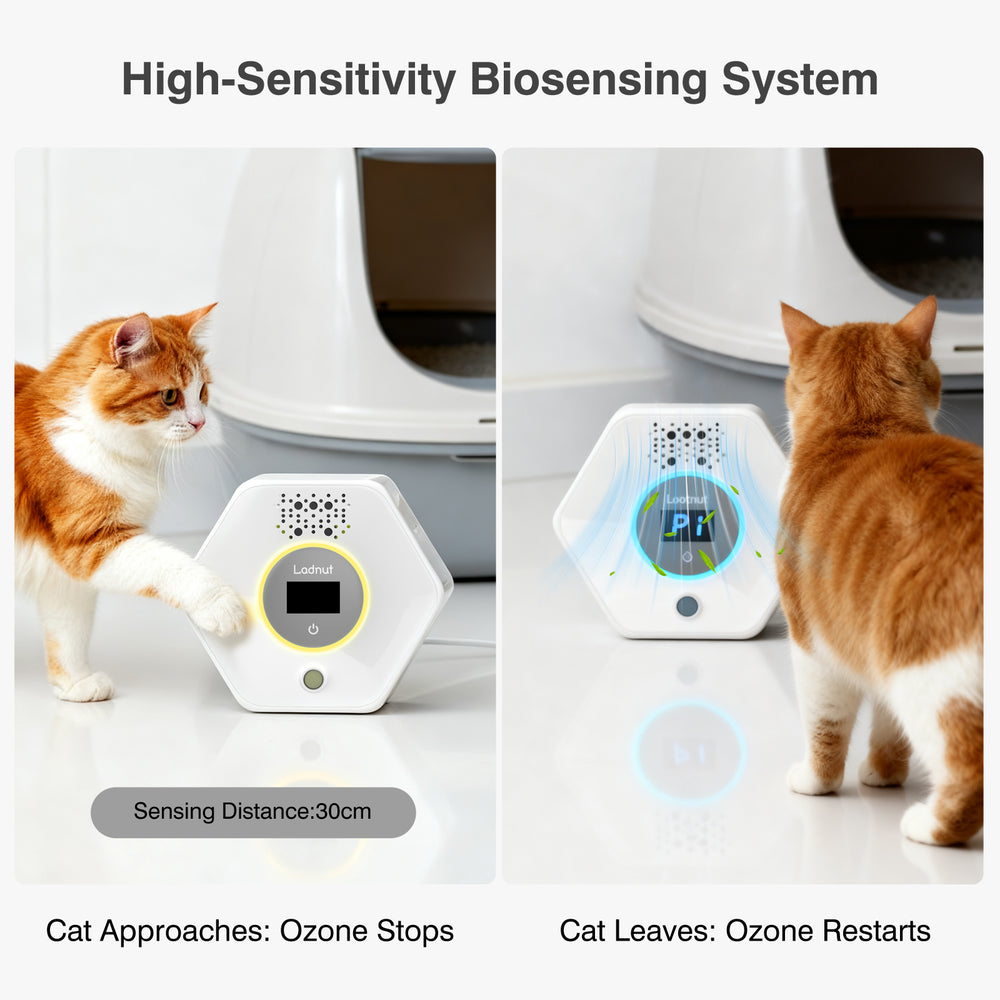 Cat Litter Odor Deodorizer — Ozone & Negative Ion Air Freshener with Smart Sensor